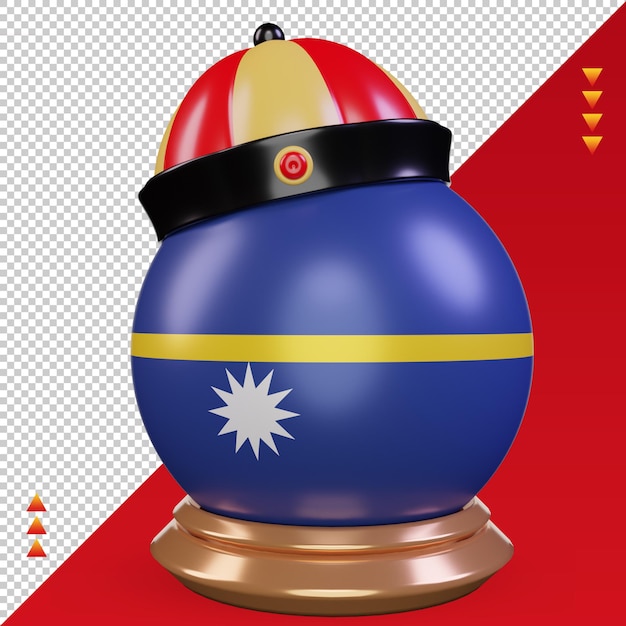 3d chinees nieuwjaar nauru vlag rendering vooraanzicht
