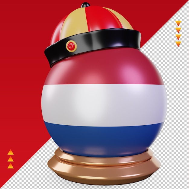 PSD 3d chinees nieuwjaar nederlandse vlag rendering juiste weergave