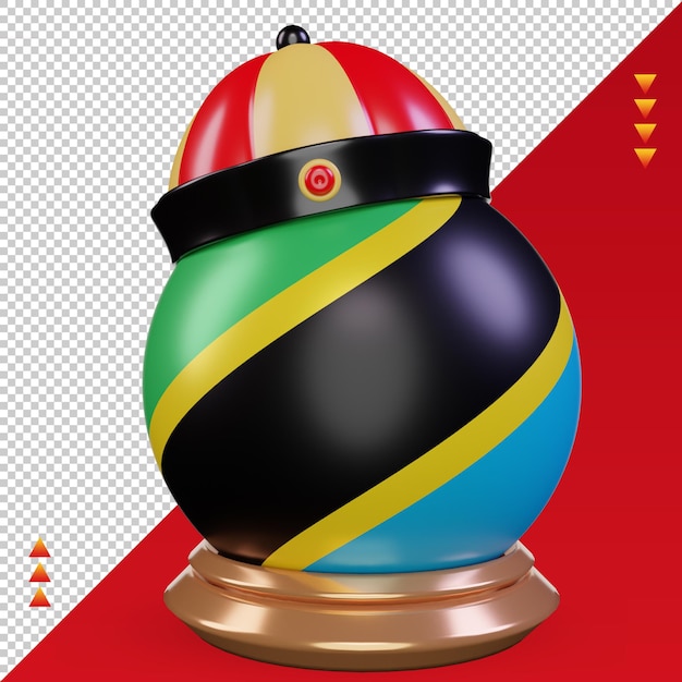 PSD 3d chinees nieuwjaar tanzania vlag rendering vooraanzicht