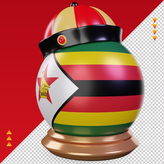 3D-Chinees Nieuwjaar Zimbabwe vlag rendering juiste weergave