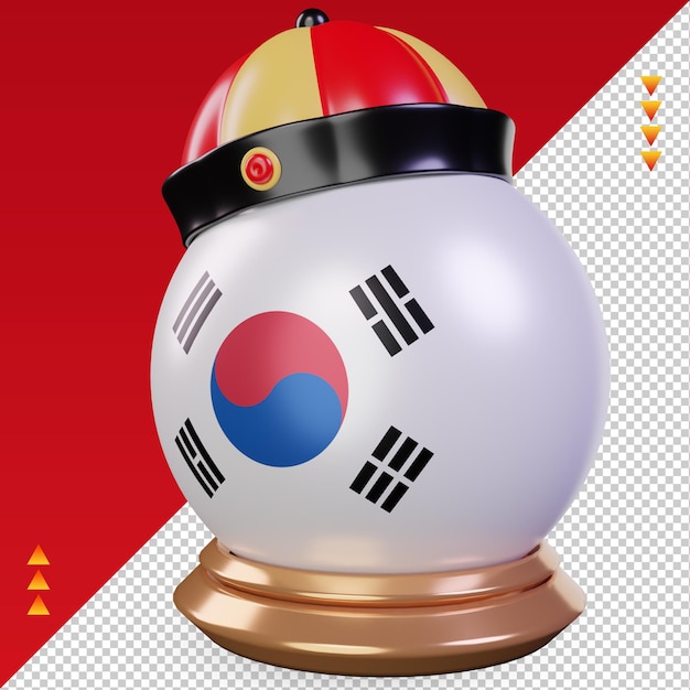 PSD 3d chinees nieuwjaar zuid-korea vlag rendering juiste weergave