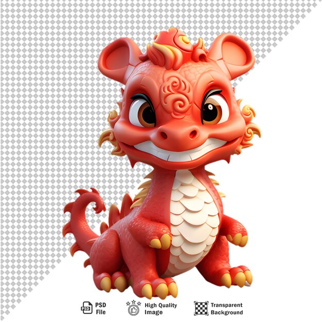 PSD 3d chinese dragon on transparent background