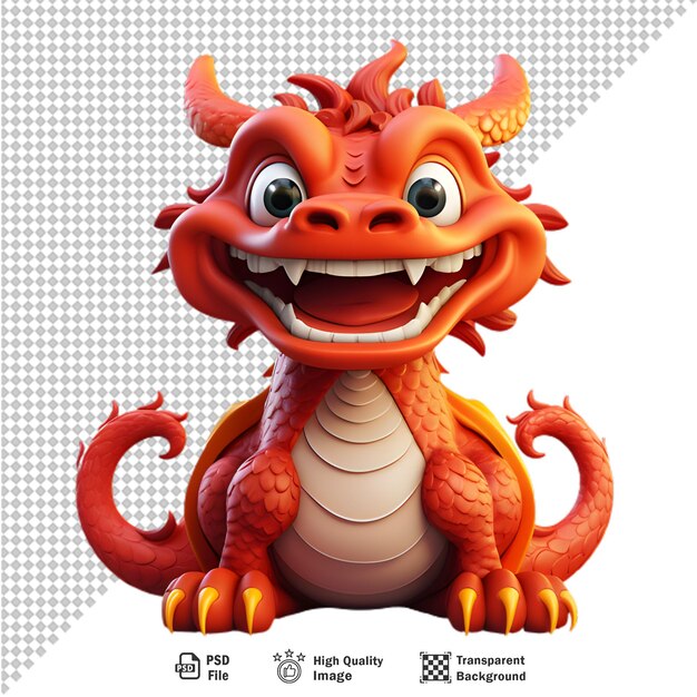 3d chinese dragon on transparent background