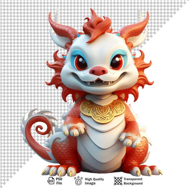 PSD 3d chinese dragon on transparent background