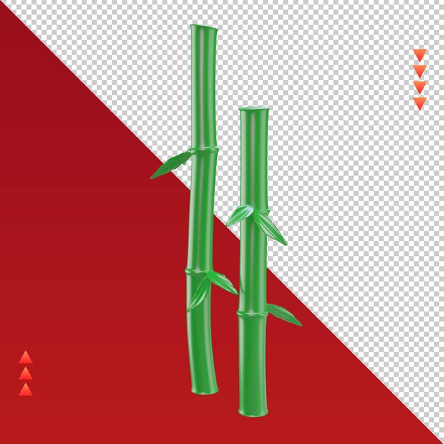 3d chinese new year bamboo icon rendering left view