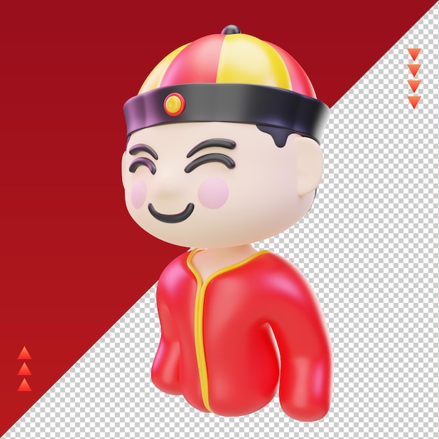 3D 中國新年中國男孩圖標 右圖