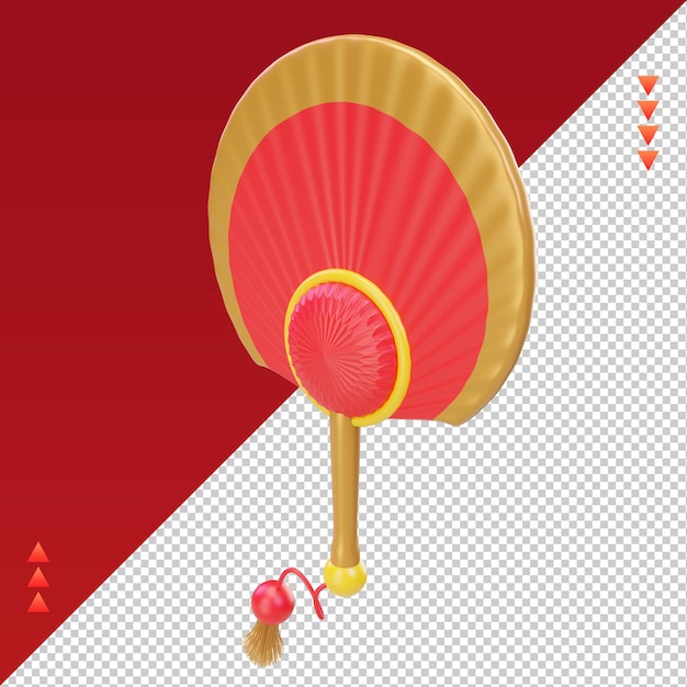 PSD 3d chinese new year chinese fan icon rendering right view