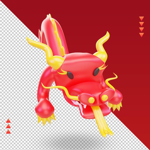 3d chinese new year dragon icon rendering top view