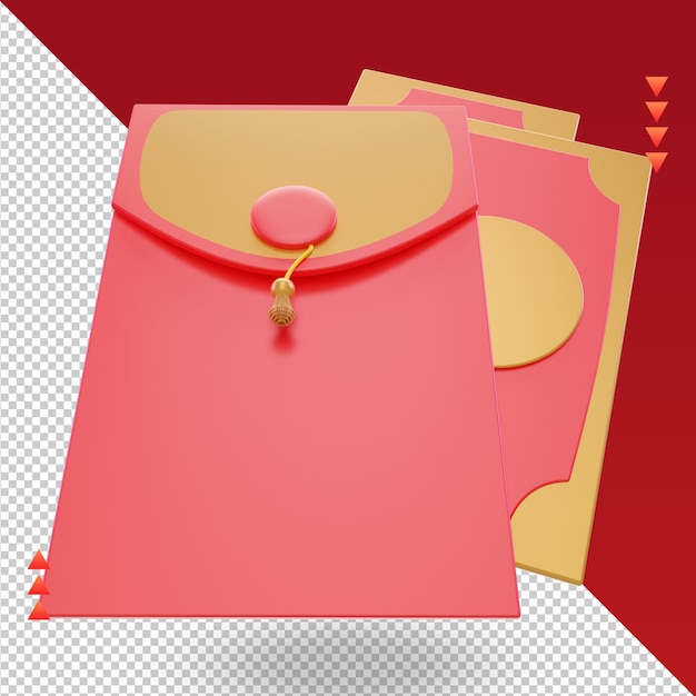 3d chinese new year money icon rendering top view