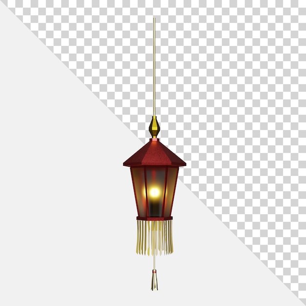PSD 3d capodanno cinese tradizionale lampada lanterna oggetto isolato
