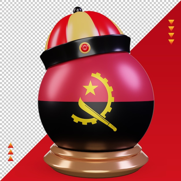 3d capodanno cinese angola bandiera rendering vista frontale