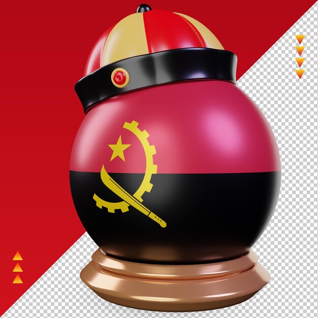 3d chinese newyear Angola flag rendering right view