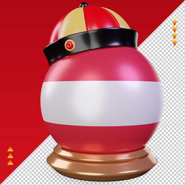 3d chinese newyear austria flag rendering right view