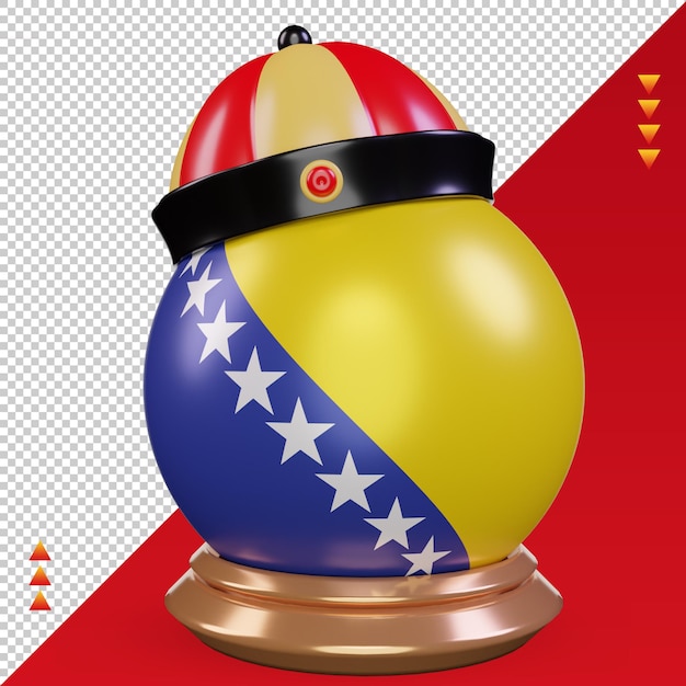 3d capodanno cinese bosnia ed erzegovina bandiera rendering vista frontale