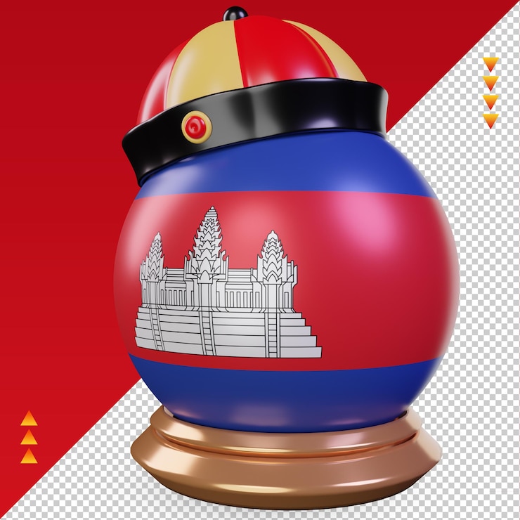 PSD 柬埔寨國旗 3d 中國新年