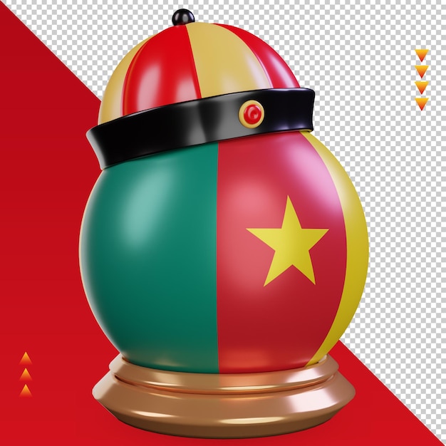 PSD 3d chinese newyear cameroon flag rendering left view