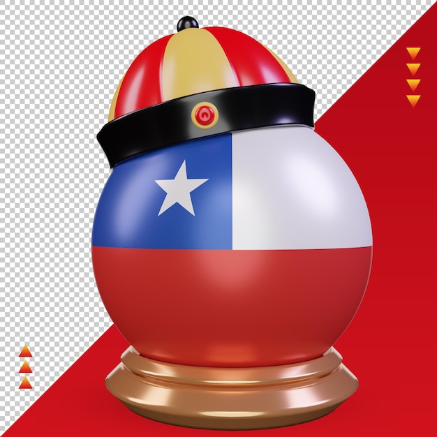 PSD 3d capodanno cinese bandiera cilena rendering vista frontale