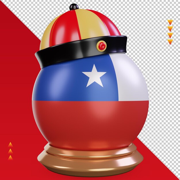 PSD 3d chinese newyear chile flag rendering left view