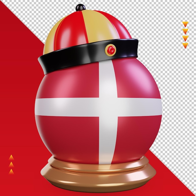 3d chinese newyear denmark flag rendering left view