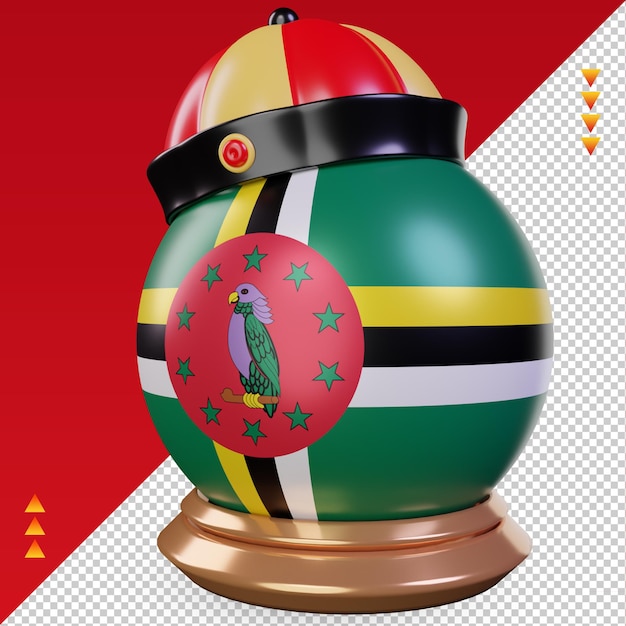 3d chinese newyear Dominica flag rendering right view