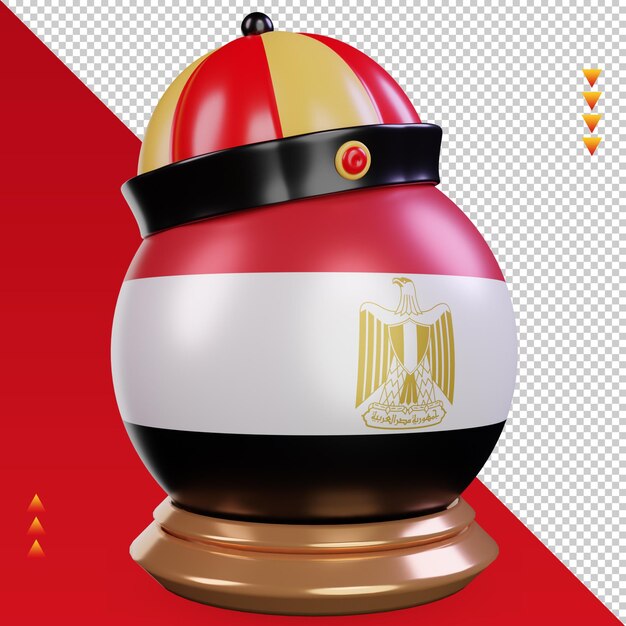 3d chinese newyear egypt flag rendering left view