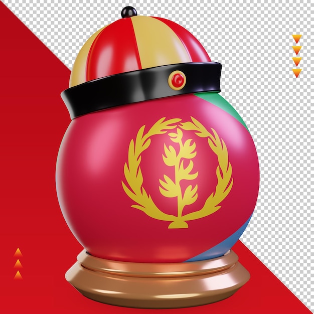 3d chinese newyear eritrea flag rendering left view