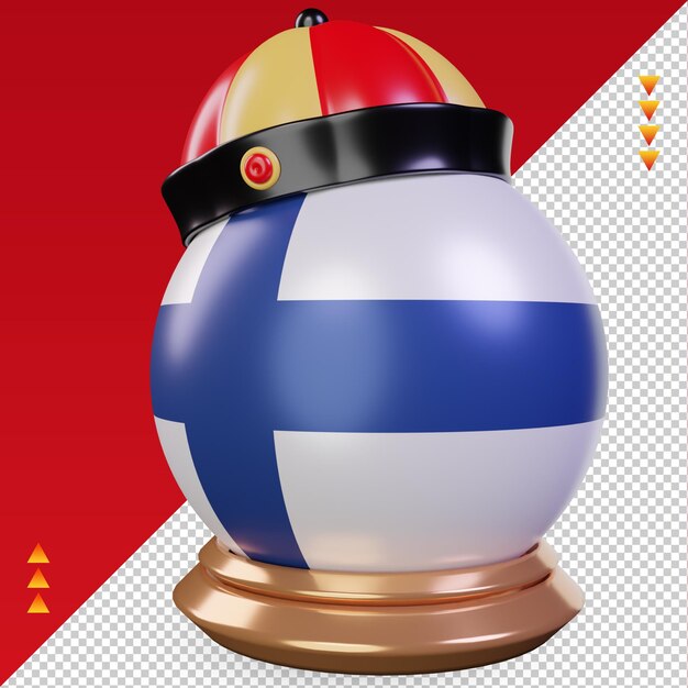 3d chinese newyear Finland flag rendering right view