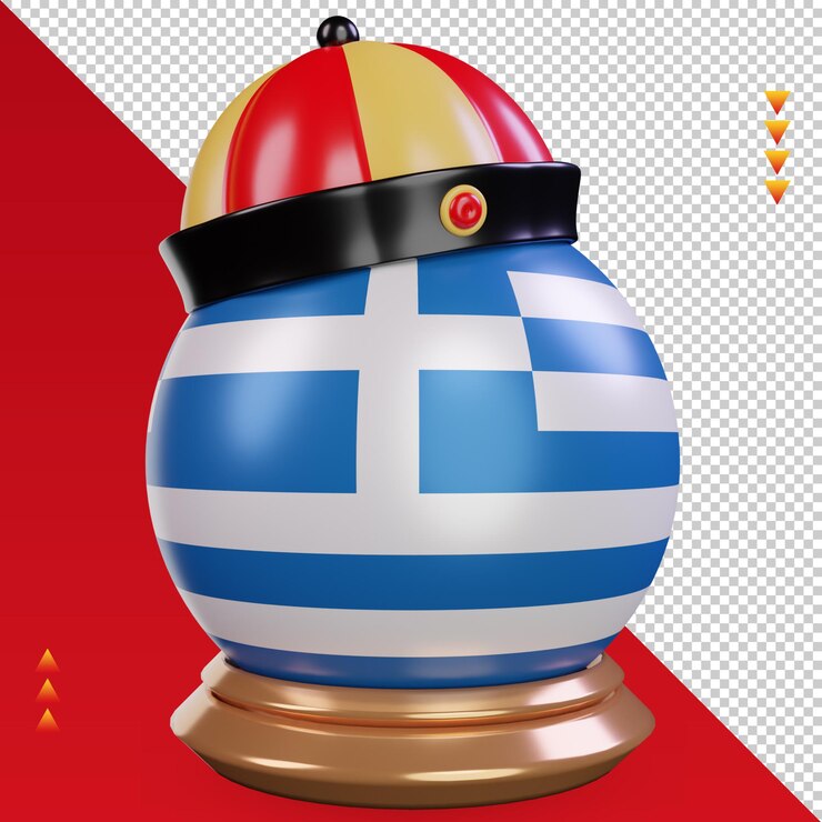 PSD 3d中文新年 希腊国旗 左视图