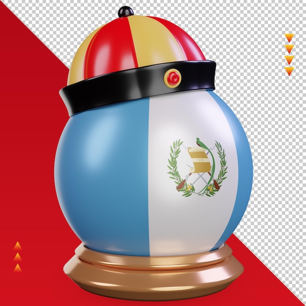 3d chinese newyear guatemala flag rendering left view