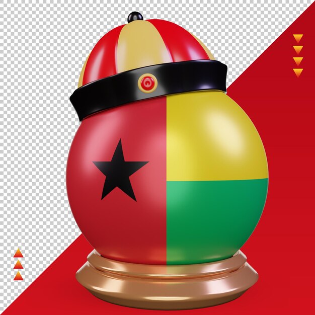 PSD 3d capodanno cinese bandiera della guinea rendering vista frontale