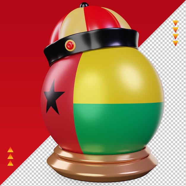 3d chinese newyear Guinea flag rendering right view