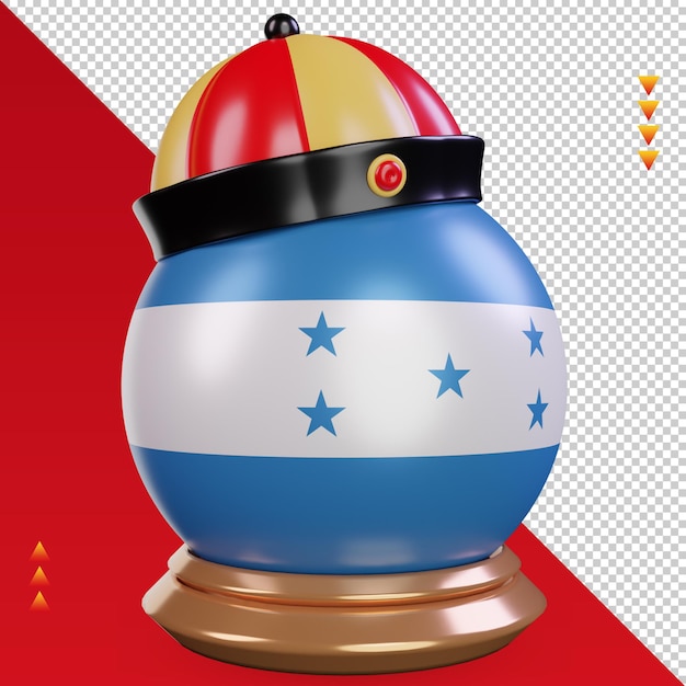 PSD 3d chinese newyear honduras flag rendering left view