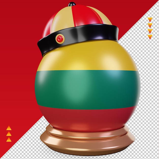 3d chinese newyear lithuania flag rendering right view