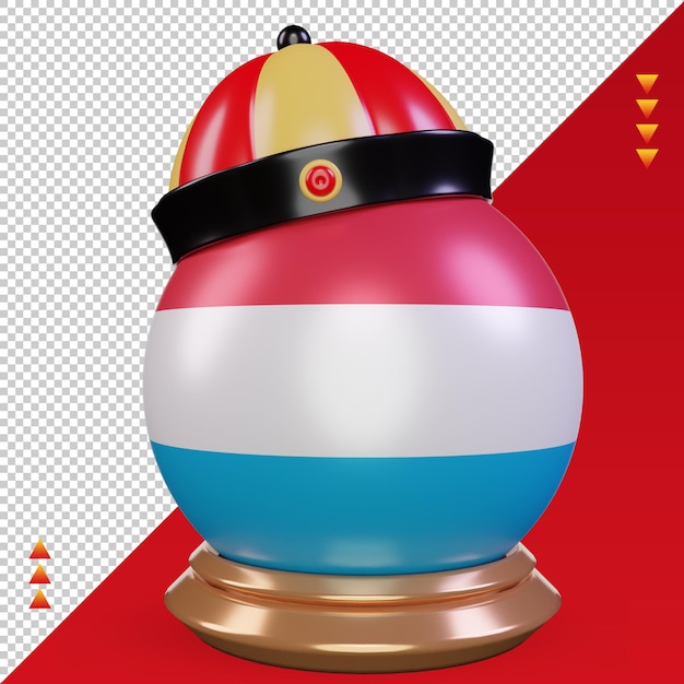 3d chinese newyear Luxembourg flag rendering front view