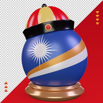 3d capodanno cinese isole marshall rendering vista frontale della bandiera