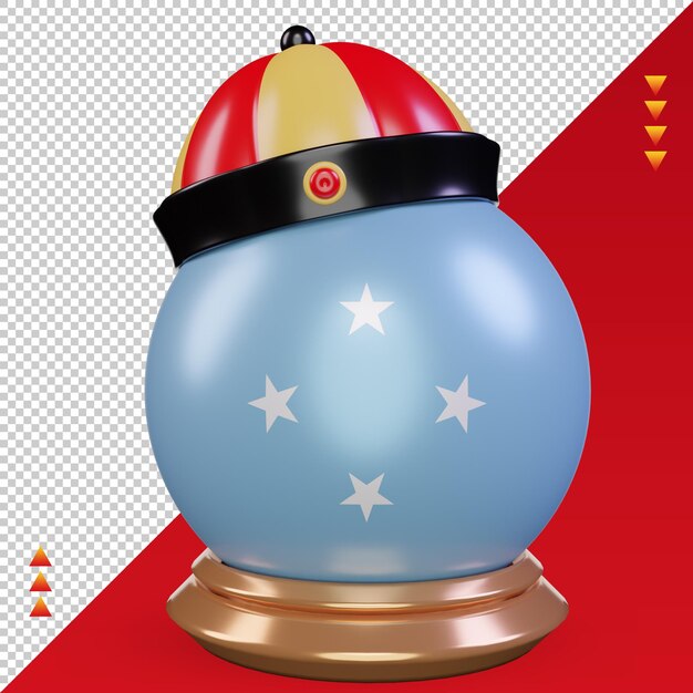 PSD 3d chinese newyear micronesia flag rendering front view