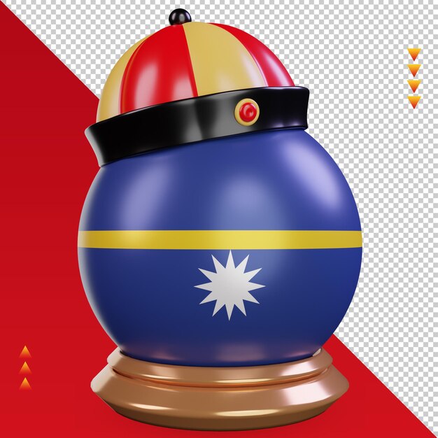 3d chinese newyear nauru flag rendering left view