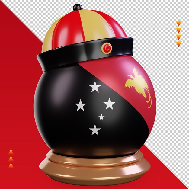 3d chinese newyear papua new guinea flag rendering left view