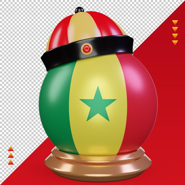 PSD 3d capodanno cinese senegal bandiera rendering vista frontale