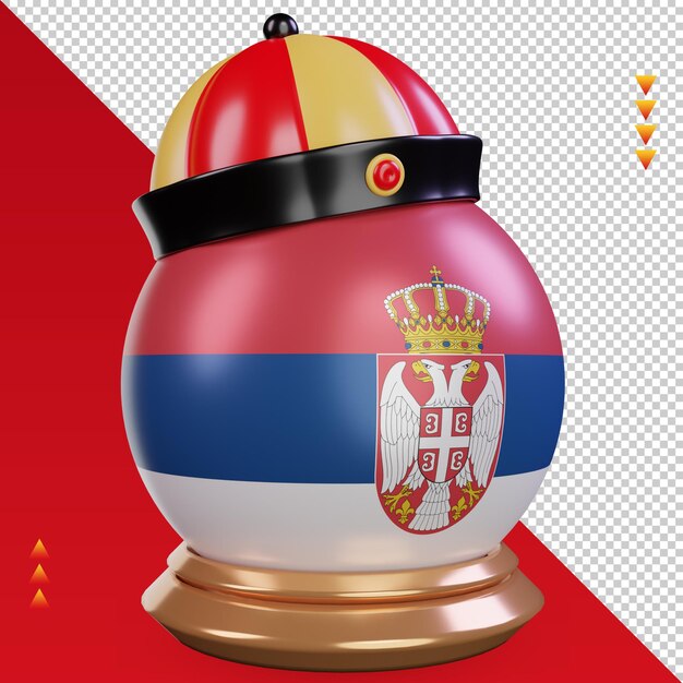 PSD 3d capodanno cinese serbia bandiera rendering vista a sinistra