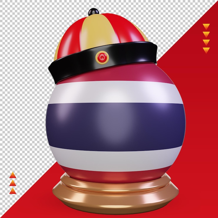 PSD 3d中國新年 泰國國旗前景