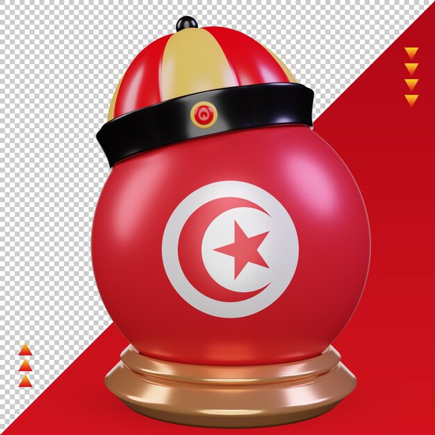 PSD 3d capodanno cinese bandiera tunisia rendering vista frontale