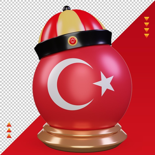 PSD 3d capodanno cinese turchia bandiera rendering vista frontale