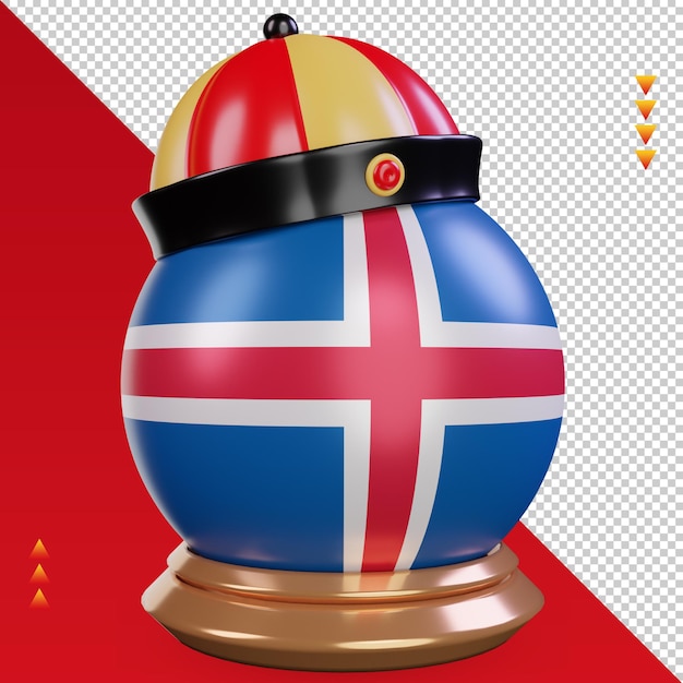 PSD 3d chiński nowy rok flaga islandii renderowania po lewej stronie