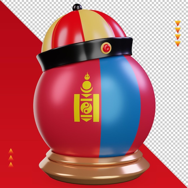 3d Chiński Nowy Rok Flaga Mongolii Renderujący Lewy Widok