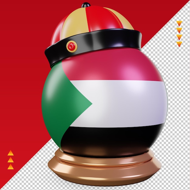 PSD 3d chiński nowy rok flaga sudanu renderujący prawy widok