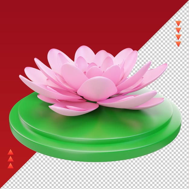 3d chiński nowy rok Lotus ikona renderowania prawy widok
