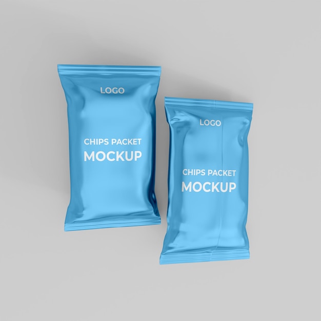 3d chips packet mockup