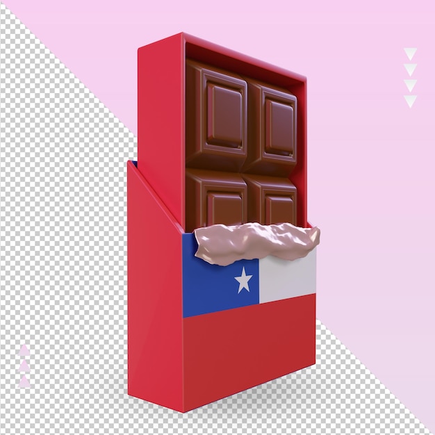 3D-chocolade Chili vlag weergave linker weergave