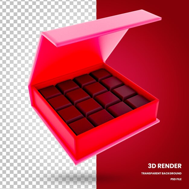 3d chocolade dozen render valentijnsdag elementen